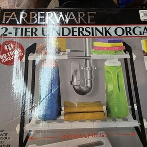 Farberware White 2-Tier Undersink Organizer Rack